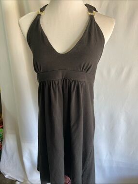 Maternity Classic Black Halter Mini Dress